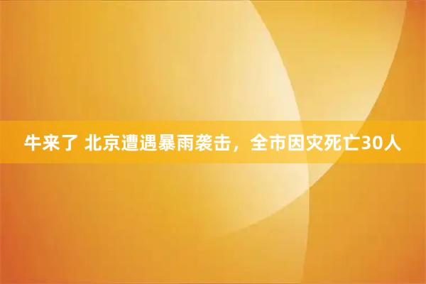 牛来了 北京遭遇暴雨袭击，全市因灾死亡30人